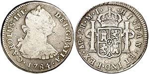 1784. Carlos III. Lima. MI. 2 reales. (AC. ... 