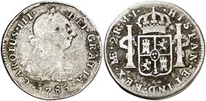 1785. Carlos III. Lima. MI. 2 reales. (AC. ... 