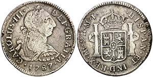 1787. Carlos III. Lima. MI. 2 reales. (AC. ... 