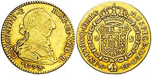 1773. Carlos III. Sevilla. CF. 2 escudos. ... 