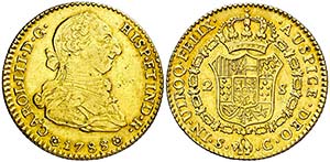 1788/7. Carlos III. Sevilla. C. 2 escudos. ... 