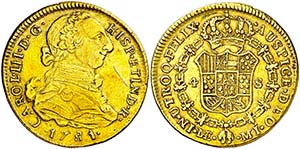 1781. Carlos III. Lima. MI. 4 escudos. (AC. ... 
