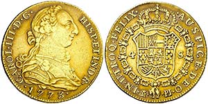 1773. Carlos III. Madrid. PJ. 4 escudos. ... 