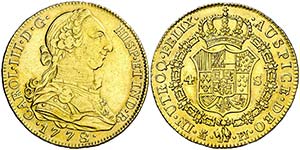 1778. Carlos III. Madrid. PJ. 4 escudos. ... 