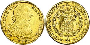 1779. Carlos III. México. FF. 4 escudos. ... 