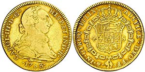 1783. Carlos III. México. FF. 4 escudos. ... 