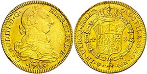 1786. Carlos III. México. FM. 4 escudos. ... 