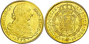 1773. Carlos III. Popayán. JS. 4 escudos. ... 
