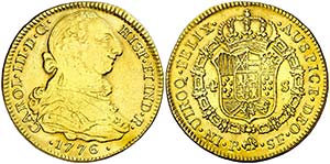 1776. Carlos III. Popayán. SF. 4 escudos. ... 
