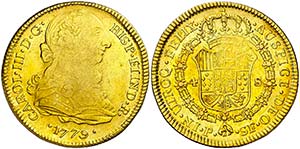 1779. Carlos III. Popayán. SF. 4 escudos. ... 