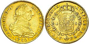 1780. Carlos III. Potosí. PR. 4 escudos. ... 