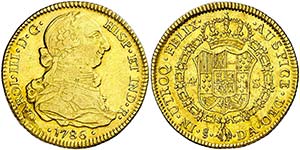 1786. Carlos III. Santiago. DA. 4 escudos. ... 