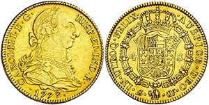 1772. Carlos III. Sevilla. CF. 4 escudos. ... 