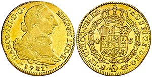 1781. Carlos III. Sevilla. CF. 4 escudos. ... 