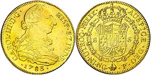 1783. Carlos III. Guatemala. P. 8 escudos. ... 