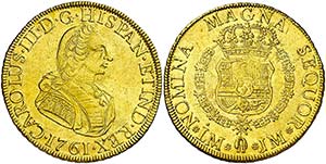 1761. Carlos III. Lima. JM. 8 escudos. (AC. ... 