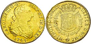 1764. Carlos III. Lima. JM. 8 escudos. (AC. ... 