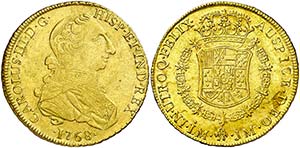 1768. Carlos III. Lima. JM. 8 escudos. (AC. ... 