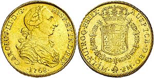 1768. Carlos III. Lima. JM. 8 escudos. (AC. ... 