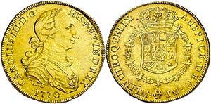 1770. Carlos III. Lima. JM. 8 escudos. (AC. ... 