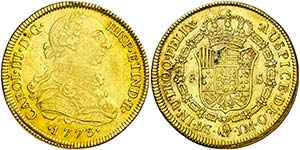 1773. Carlos III. Lima. JM. 8 escudos. (AC. ... 