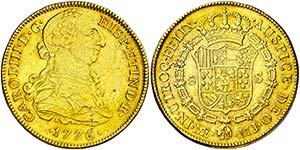 1776. Carlos III. Lima. MJ. 8 escudos. (AC. ... 