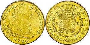 1786. Carlos III. Lima. MI. 8 escudos. (AC. ... 
