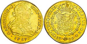 1787. Carlos III. Lima. IJ. 8 escudos. (AC. ... 