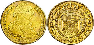 1788. Carlos III. Lima. IJ. 8 escudos. (AC. ... 