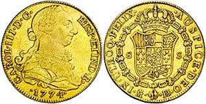 1774. Carlos III. Madrid. PJ. 8 escudos. ... 
