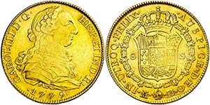 1779. Carlos III. Madrid. PJ. 8 escudos. ... 