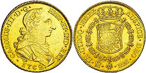 1762. Carlos III. México. MM. 8 escudos. ... 