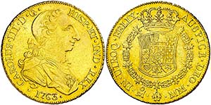 1763. Carlos III. México. MM. 8 escudos. ... 