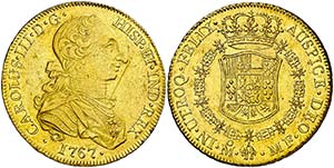 1767. Carlos III. México. MF. 8 escudos. ... 