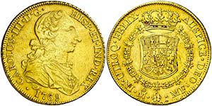 1769. Carlos III. México. MF. 8 escudos. ... 