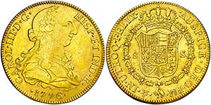 1776. Carlos III. México. FM. 8 escudos. ... 