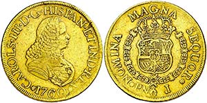 1760. Carlos III. Popayán. J. 8 escudos. ... 