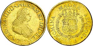 1763/2. Carlos III. Popayán. J. 8 escudos. ... 