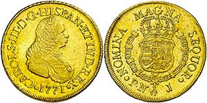 1771. Carlos III. Popayán. J. 8 escudos. ... 