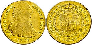 1774. Carlos III. Popayán. JS. 8 escudos. ... 