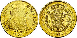 1775. Carlos III. Popayán. JS. 8 escudos. ... 