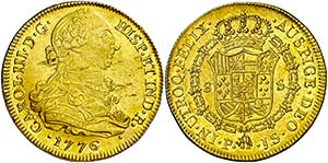 1776. Carlos III. Popayán. JS. 8 escudos. ... 