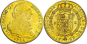 1788. Carlos III. Popayán. SF. 8 escudos. ... 
