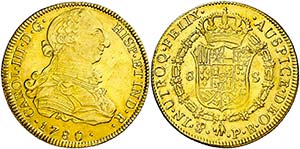 1780. Carlos III. Potosí. PR. 8 escudos. ... 