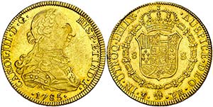 1785. Carlos III. Potosí. PR. 8 escudos. ... 