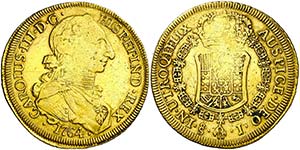1764. Carlos III. Santiago. J. 8 escudos. ... 