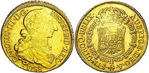 1768. Carlos III. Santiago. A. 8 escudos. ... 