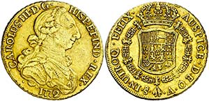 1772/1. Carlos III. Santiago. A. 8 escudos. ... 