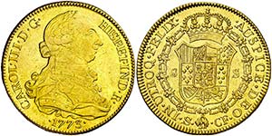 1773. Carlos III. Sevilla. CF. 8 escudos. ... 