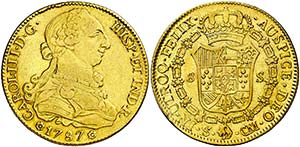 1787. Carlos III. Sevilla. CM. 8 escudos. ... 
